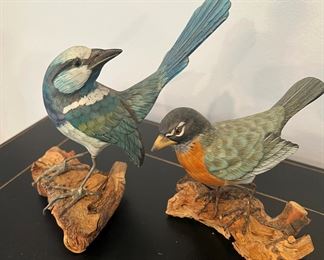 Beautiful wood carved birds