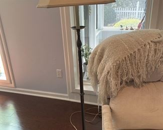 Stainless & brass floor lamp