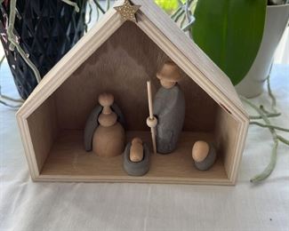 Wood & rock nativity