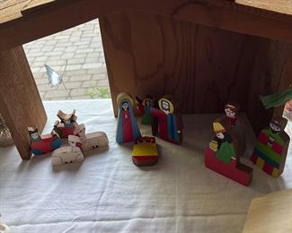 Hand painted nativity