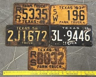 Vintage Texas License Plates
