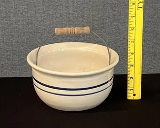SIGNED VINTAGE MARSHALL POTTERY BOWL W/ HANDLE