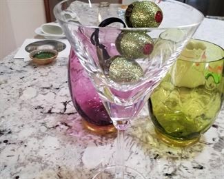 Martini Glass with Fun olives