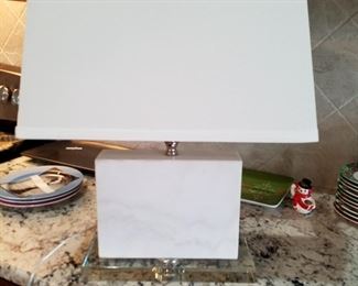 Marble and glass lamp