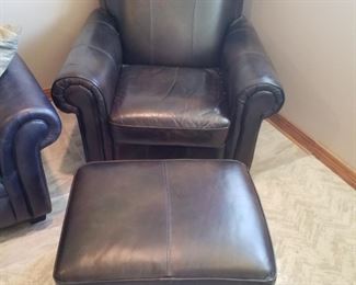 Leather Chair and ottoman 