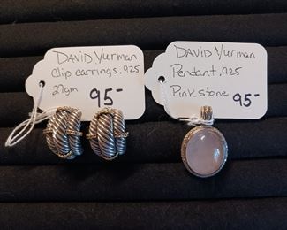 David Yurman earings and a pendant