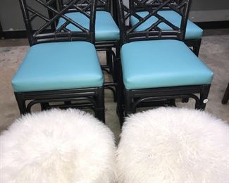white puff stools and black bamboo chairs Orlando Estate Auction
