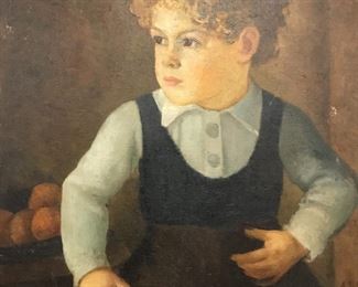 oil painting of small boy Orlando Estate Auction