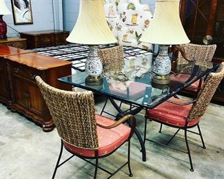 glasstop table and chairs Orlando Estate Auction