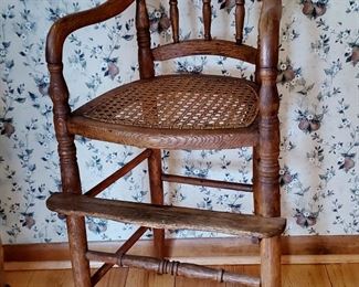 Child's Oak Highchair w/ Caine Seat