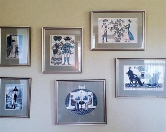 Eunice Pinney, American folk artist, framed prints
