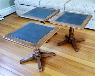 Three centennial cherry table and slate inserts