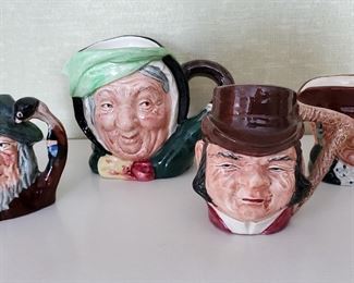 Royal Doulton Toby Mugs - Rip Van Winkle, Sairley Gamp, Old Charles and Sterling