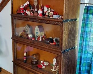 Antique 5 Stack Oak Barrister Bookcase, Early 1900’s w/ copper accent