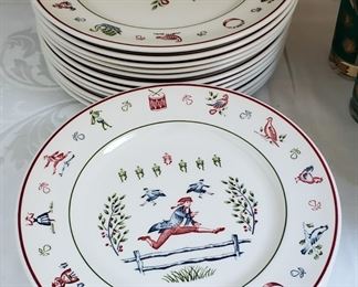 The Twelve Days of Christmas by Johnson Brothers (12) Dinner and (12) Sandwich plates 