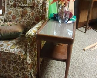 glass topped end table