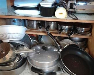 Pots and Pans - some aluminum and a set of Revere Ware