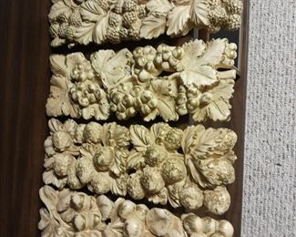 Chalkware - 4 piece hanging from mid-century.  These are brand new out of the box- never hung