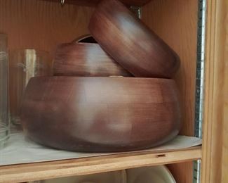 Brand new teak wood salad bowl set