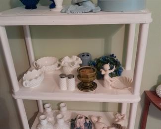 Milk glass and chalkware