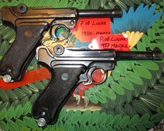 Original Lugars  1937 & 1940  All 4 matching serial numbers on each one and period political markings.