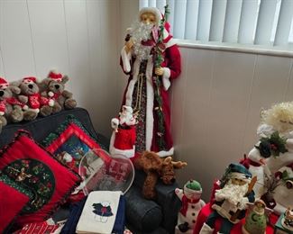 Full size Santa. Reindeer, Bears , ornaments, and more