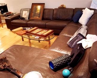 Giant Leather Chocolate Sectionals