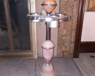 Art Deco lighted smoke stand 