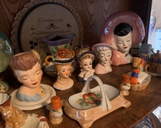 Vintage Lady Head Planters