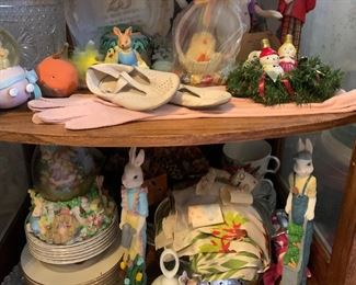 Easter Figurines, Pink Opera Gloves, Baby Shoes