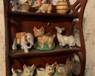 Vintage Lusterware, Toothpick holders, Match holders, Sewing Pin Cushion Holder