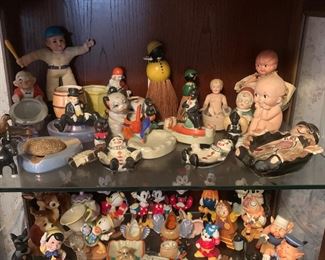 Kewpie Doll Figurine, Walt Disney: Pinocchio, Bambi, Minnie and Mickey Mouse, Beauty and The Beast, Lady and the Tramp, Jimny Cricket, Donald Duck, Goofy, Black Memorabilia, 