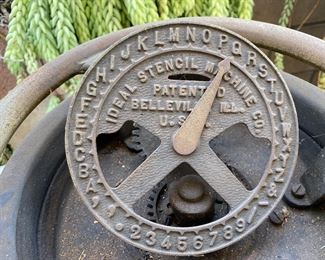 Antique Stencil Machine, Belleville Illinois USA, by Ideal Stencil Machine Company
