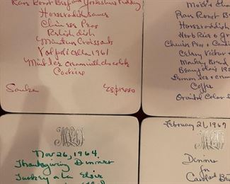 Menus of decades pasts...