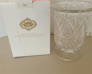 Shannon crystal hurricane lamp