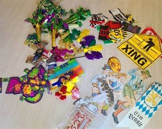 Confetti, signs, other party fare