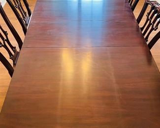 2_____$1,795
Mahogany double pedestal table 68Lx44Wx30T with 3 leaves 16""EACH"		
Henkell & Harris 2 Armchairs & 4 chairs mahogany 