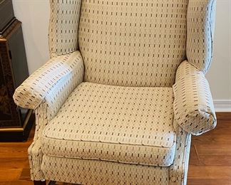 13_____$160 	
Large wing back armchair green 40Tx33""W"	