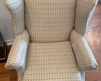 13_____$160 	
Large wing back armchair green 40Tx33""W"	