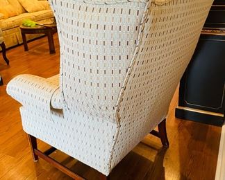 13_____$160 	
Large wing back armchair green 40Tx33""W"	