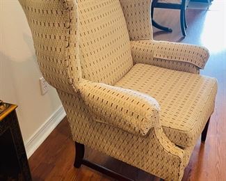 13_____$160 	
Large wing back armchair green 40Tx33""W"	