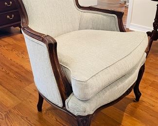 _____$150 	
French provencial armchair teal velvet 36Tx26W arm to arm 	