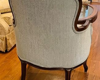 _____$150 	
French provencial armchair teal velvet 36Tx26W arm to arm 	