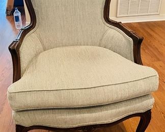 _____$150 	
French provencial armchair teal velvet 36Tx26W arm to arm 	