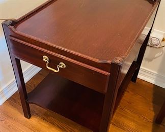 11_____$140 	
Mahogany side table single drawer 20x26x25		