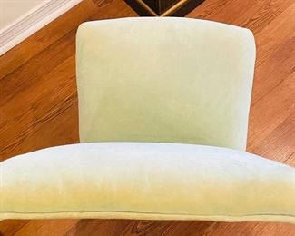 12_____$95 	
Single green velvet chair high back 41Tx