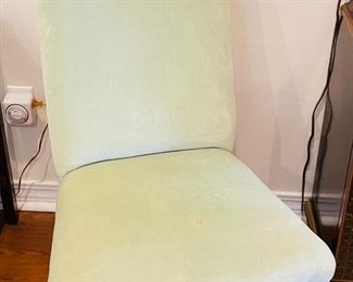 12_____$95 	
Single green velvet chair high back 41Tx