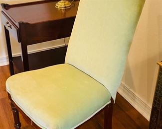 12_____$95 	
Single green velvet chair high back 41Tx