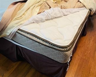 14_____$950 	
Century king size bed (headboard can accommodate 
Queen mattress too)		
Burl wood Asian style Two night chests 25x16x26	
Dresser 62x18x32H	