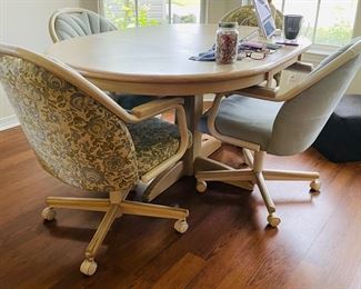 35_____$250 	"
Kitchen table 42""round + 1 leave 17"""		